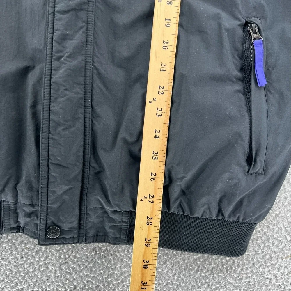 Vintage Helly Hansen Black Bomber Jacket Men's‎ XL Fleece Line Full Zip Korea